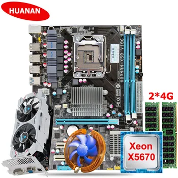 Opbygning af gode computer HUANAN X58 LGA1366 bundkort CPU Xeon X5670 med køler RAM 8G(2*4G) DDR3 GTX750Ti 2G DDR5 grafikkort