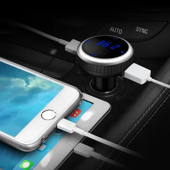 Opgradering af Bil-MP3-Afspiller, Bluetooth Håndfri FM Transmitter Dual USB Port Med Trådløs Fjernbetjening