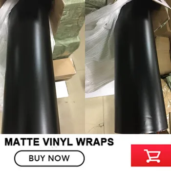 OPLARE Gratis forsendelse sort Mat Vinyl Klistermærke Matt bil wrap vinyl film med aircondition og afløb Mat Wrap Mærkat 5ft*98ft /rulle