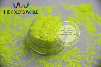 Opløsningsmiddel resistente Sparkles - Neon Gul Farve Stjerner-formet Glitter Konfetti for Neglelak og DIY dekoration 1Pack =50g
