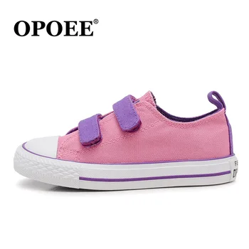OPOEE Kids Hvid Sko Pigerne Pink Sko til Foråret Efteråret 2018 Nye Mode-Tendenser Candy Farver Farverige Lave Sko Størrelse 25-38
