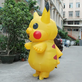 Oppustelige Pikachu Cosplay carnaval Voksen Pokemon kostume Halloween kostumer til kvinder, Piger, børn mascot cosplay