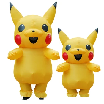 Oppustelige Pikachu Cosplay carnaval Voksen Pokemon kostume Halloween kostumer til kvinder, Piger, børn mascot cosplay