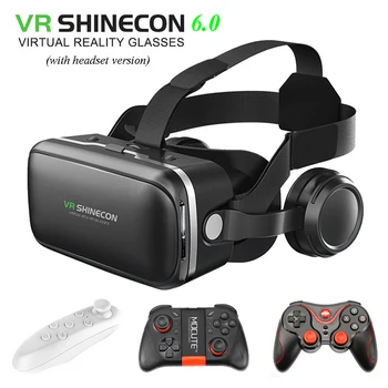 Oprindelige VR SHINECON 6.0 Virtual Reality-briller 120 FOV 3D-Briller, google pap med Headset Stereo Box Til smartphone