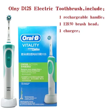 Oral-B Vitality D12S Elektrisk Tandbørste Roterende Genopladelige Børste Hoveder Børste Tænder mundhygiejne Tand Børste Tænder