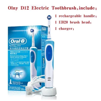 Oral-B Vitality D12S Elektrisk Tandbørste Roterende Genopladelige Børste Hoveder Børste Tænder mundhygiejne Tand Børste Tænder