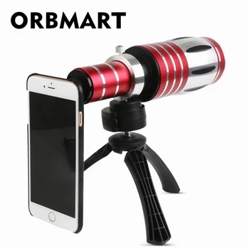 ORBMART 50X Optisk Zoom Aluminium Telefoto Teleskop Optik + Stativ bag cover Til iPhone 6 6s 6s Plus Samsung S6 S5 S4 Note 4 3