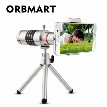 ORBMART Universal 18X Optisk Zoom Teleskop Med Mini Stativ Til Samsung iPhone Xiaomi Redmi Bemærk Meizu Mobiltelefon Linser