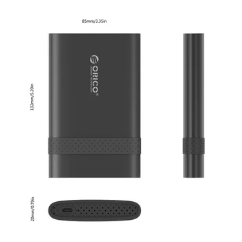 ORICO 2,5 tommer-USB-3.1 Gen 1 Type-C Til SATA 3.0 Super Speed HDD Tilfælde Gratis Værktøjer HDD Kabinet-( 2538C3 )