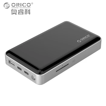 ORICO 2,5 tommer Wifi HDD Kabinet Private Cloud Storage HDD Support SD/TF Kort Offline Backup 8000 mAh Strøm Bank USB3.1 Gen1/2