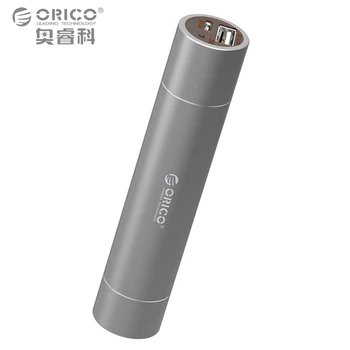 ORICO 2600mAh Ekstern Batteri Pack 5V1.5A Aluminium Power Bank med SOS Lommelygte Bærbare Sølv/Golden/Pink