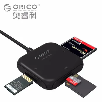 ORICO 4 i 1 USB3.0-Kortets Hukommelse Læser Micro Forlængelse Overskrifter Kortlæser til SD-TF MS CF Adapter Super Speed til Computer, Telefon