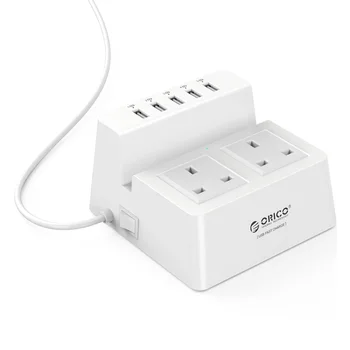 ORICO Smart Portable Power Strip Strip Plug Adapter til Opladning Desktop Oplader med 5 USB-Porte Udvidelse Socket
