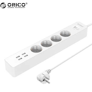 ORICO stikdåse Stikdåse Hjem, Kontor til EU/UK overspændingsbeskytter Med 4 USB Oplader 4 AC-Stikket Multi-Outlet