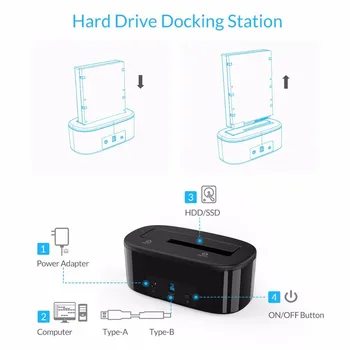 ORICO USB 3.0 og SATA-Eksterne Harddisk Docking Station til 2,5/3,5 