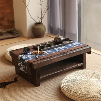 Orientalsk Antikke Møbler Design Japansk Te-Gulvtæppe Tabel Små i Størrelsen 60*35cm Stue Træ-Og Tatami Lavt Bord, Træ