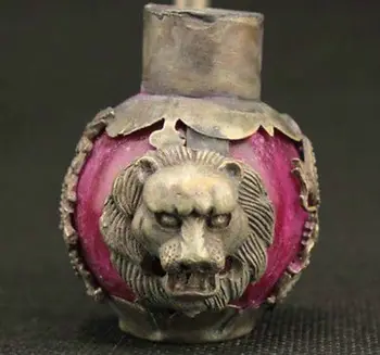 Orientalsk Vintage Tibetansk Sølv Jade Håndarbejde Dragon Samlere Rør
