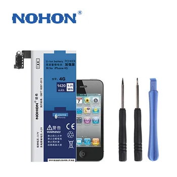Original NOHON 1420mAh Høj Kvalitet, Nyt Batteri Til iPhone 4 Indbyggede Udskiftning Telefon Batterier med Installation af Værktøjer