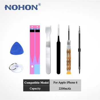 Original NOHON Batteri til Apple iPhone 6 6G iPhone6 2200mAh Udskiftning Høj Kapacitet Telefon Batería med Gratis Værktøjer Kit mærkat