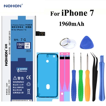 Original NOHON Batteri til Apple iPhone 7 4.7 tommer Reelle Kapacitet 1960mAh Udskiftning Mobiltelefon Batería Med Gratis Reparation Værktøjer