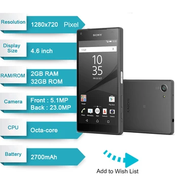 Original Sony Xperia Z5 Kompakt E5823 Ulåst 2 GB RAM, 32 GB ROM Android Quad-Core&Quad Core 23MP GSM Smart Phone