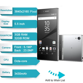 Original Ulåst Sony Xperia Z5 Premium E6883 3GB RAM, 32 GB ROM Dual SIM 5.5