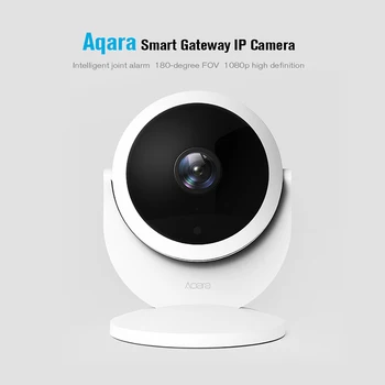 Original xiaomi aqara cam ( gateway version) Hub,med gateway-funktion 1080P,180 grader udsigt Til xiaom mi hjem app smart kits