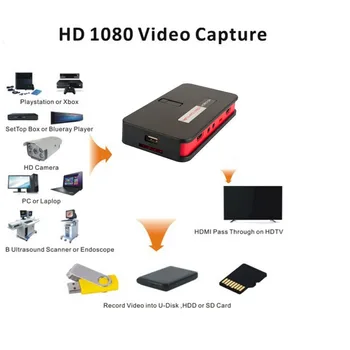 Original Ægte EZCAP 1080P HDMI-Spil, HD-videooptagelse Max Grabber Til XBOX, PS3, PS4-TV STB Medicinsk online Video Live Streaming
