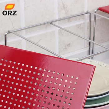 ORZ 2 stk/Sæt Rød Strygejern Enkelt Skab med Hylde Multifunktionelle Køkken Badeværelse Opbevaring Hylde Storage Rack Organizer
