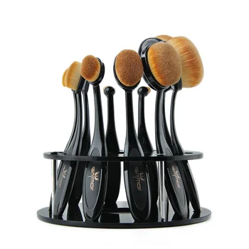 Oval Makeup Pensler Professionel 10stk Oval Pensel Sæt Tandbørste Make Up Pensler med Børste