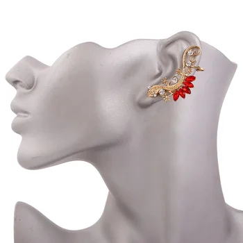 Overdrevet slange af Høj Kvalitet crystal øreklips Venstre Ear Cuffs Indpakket Øre Knogler Klip Øreringe til Kvinder