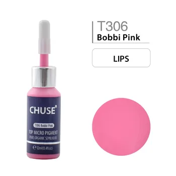 OVERLEGEN Bobbi Pink T306 Permanent Makeup Blæk Læber Tatovering Blæk Sæt Microblading Pigment Professionel 12 ML 0.4 oz