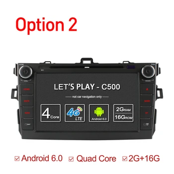 Ownice C500 Android 6.0 Octa 8 Core 2G RAM bil dvd-afspiller til Toyota corolla 2007 - 2011 i dash 2 din gps navi 4G LTE Netværk
