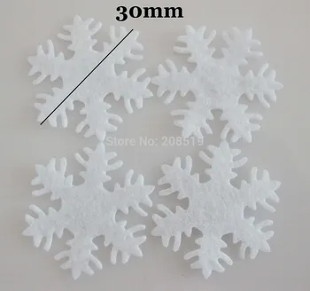 PA0012 30MM snefnug, hvid blomst, ikke-vævede patch 300pcs/meget dekorativ blomst for håndværk