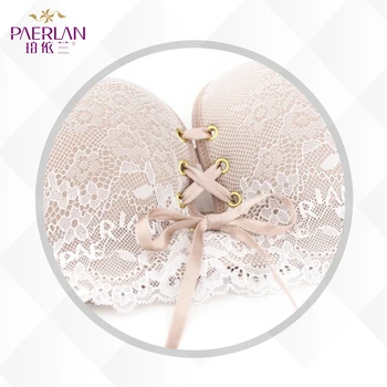 PAERLAN Wire Gratis Problemfri lace bra kjole 1/2 halv kop af små brystbælte B undertøj til kvinder