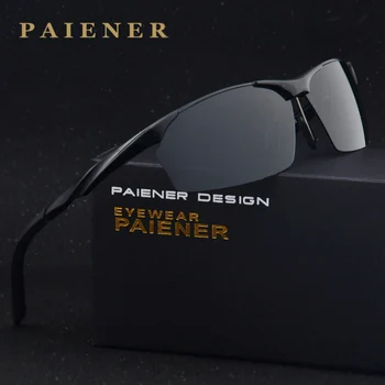 PAIENER Mærke HD Polariserede Solbriller Aluminium Magnesium Spejl Mænd Sport Kørsel Briller, Beskyttelsesbriller Oculos De Sol, med tilbehør