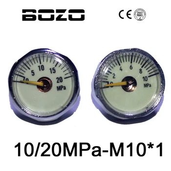 Paintball Airsoft PCP Luftkanon Mini-25mm 10MPa/20MPa Manometer Med Lysende Nat M10*1 gauge