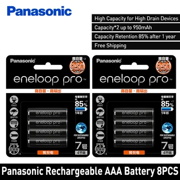Panasonic Pro Oprindelige AAA Genopladelige Batteri med Høj Kapacitet 950mAh Batterier 8STK/MASSE Eneloop NI-MH Forhånd opladet Batteri