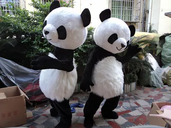 Panda Bear Mascot Fancy Kjole Kostume Voksen Passer Til Party Dress