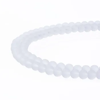 Pandahall 105pc/tråde Frostet Transparent Glas Perle 8mm Løse Perler armbånd/Halskæde Gøre 19 Farver, Hul: 1.3~1,6 mm
