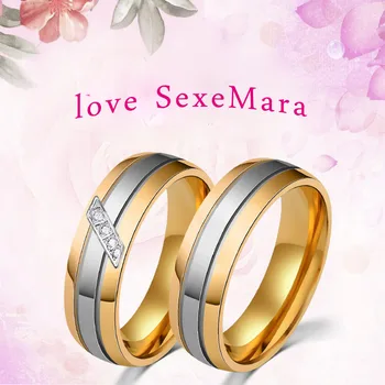 Par Ringe Til Kvinder, Mænd Cubic Zirconia Ring 2 Farver Rustfrit Stål Kvindelige Smykker claddagh black ring
