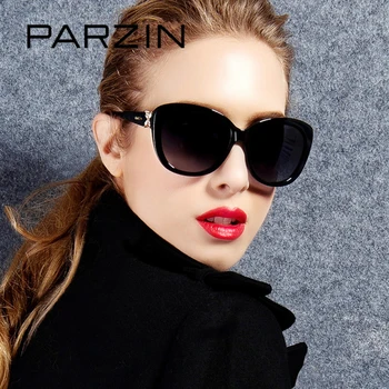 PARZIN Helt Rigtige Polariserede Briller Cat Eye Kvinders Solbriller Til at Køre Store Billede i Høj Kvalitet Solbriller Med Sagen 9612