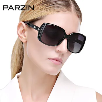 Parzin Kvinder Solbriller Mode Vintage Stor Ramme Kvindelige solbriller Kvinder er Polariseret Nuancer Sunglases Med Sagen 9279