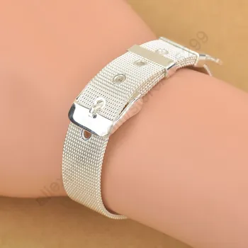 PATICO Mode Bælte Design Ren 925 Sterling Sølv, med Fine Smykker, armbånd Armbånd Top Kvalitet 2 Størrelsen Muligheder For Kvinde Mand