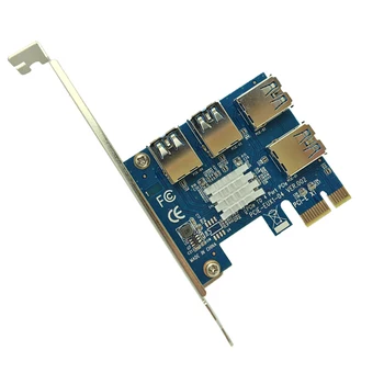 PCI-E er til PCI-E-Adapter 1 Sluk 4 PCI-Express Slot 1x til 16x USB 3.0-Mining Særlige Riser Card PCIe-Converter for BTC Miner Minedrift