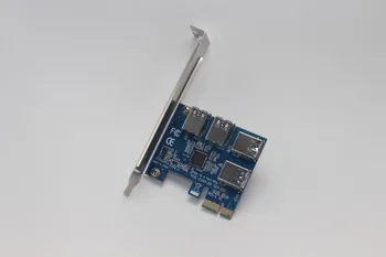 PCI-E til USB-Riser-Kort 1-4-port-USB3.0 Converter Adatper PCIe X1 til 4 Port USB 3.0-Mining Kort