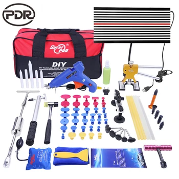 PDR Værktøjer DIY Paintless Dent Reparation Auto Reparation Af Bil Body Repair Kit LED-Lampe Reflektor Bord Dent Aftrækker Kit EU-Lim Pistol