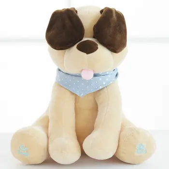 Peek A Boo dog Udstoppede Dyr & Bløde Dukke Musik dog Pædagogiske Anti-stress Elektrisk Legetøj Til Baby