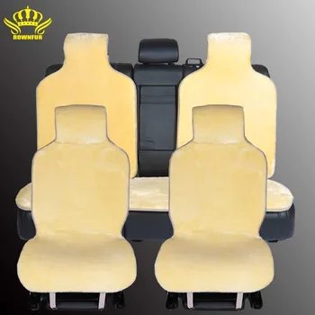Pels slag på sædet af biler sædebetræk til bil alle pladser sæt 5 stk farve gul faux fur varm opvarmet 2016 salg i014-5