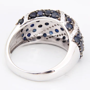 PERLE ' S BALLET på en Naturlig Blå Safir 925 sterling sølv Naturlig Gemstone Ringe Til Kvinder Gave Vintage Mode Tilbehør